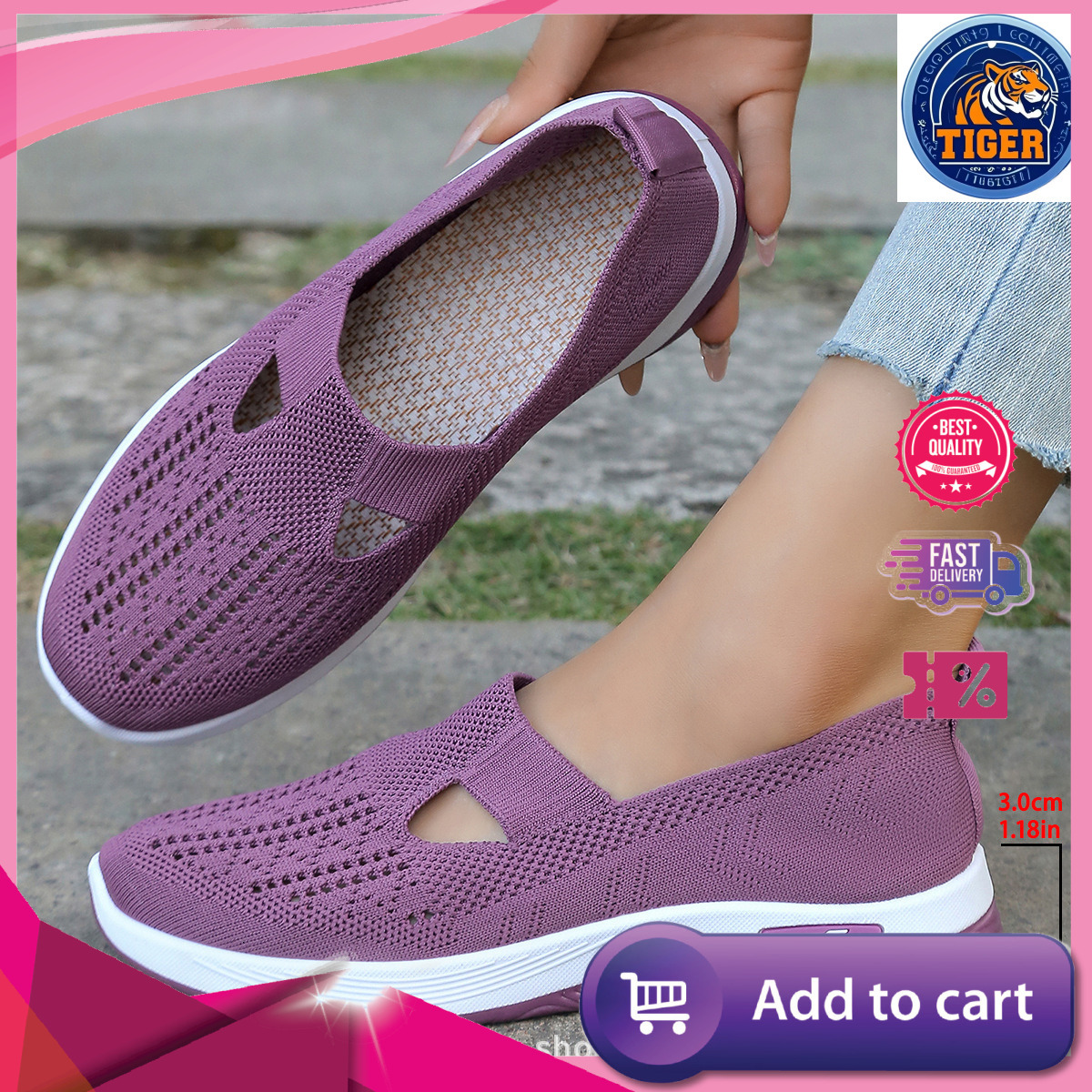 Ddmytiger Fashion Soft Soled Comfortable Hollow Summer Anti Slip Breathable Casual Mesh Shoes Outdoor Shoes