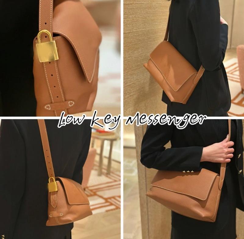 2025 Mirror Soft Calfskin Key Messenger Flap Bags Womens Wide Strap Crossbody Shoulder Bag with Small Pouch 100% Real Leather Underarm Handbags Purse 