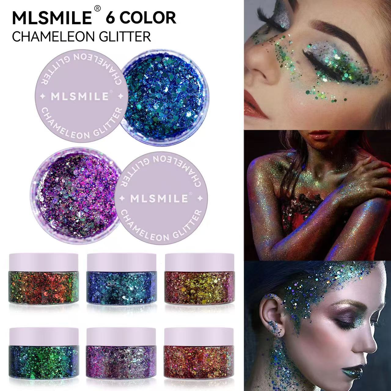 MLSMILE Makeup 30g pigment Eye shadow Hydrating Transfer-Proof Shine Mineralize Eyeshadow Powder Waterproof With English Colors Name