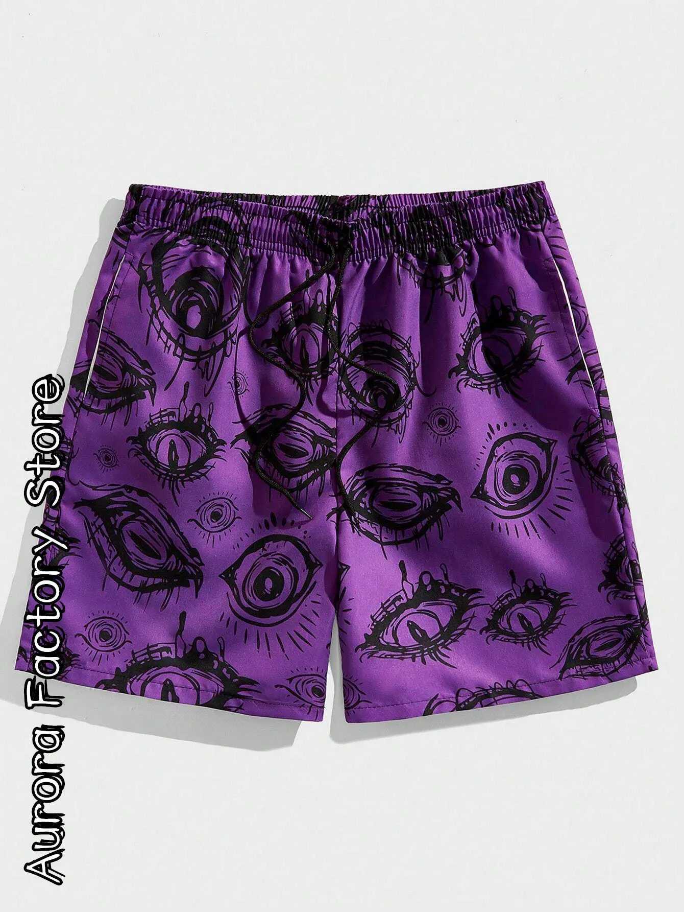 Summer Men Fashion Shorts Vintage Eyes Clothing s s Casual Hawaii Vacation Shorts Male Drawstring Beach Shorts Z250513