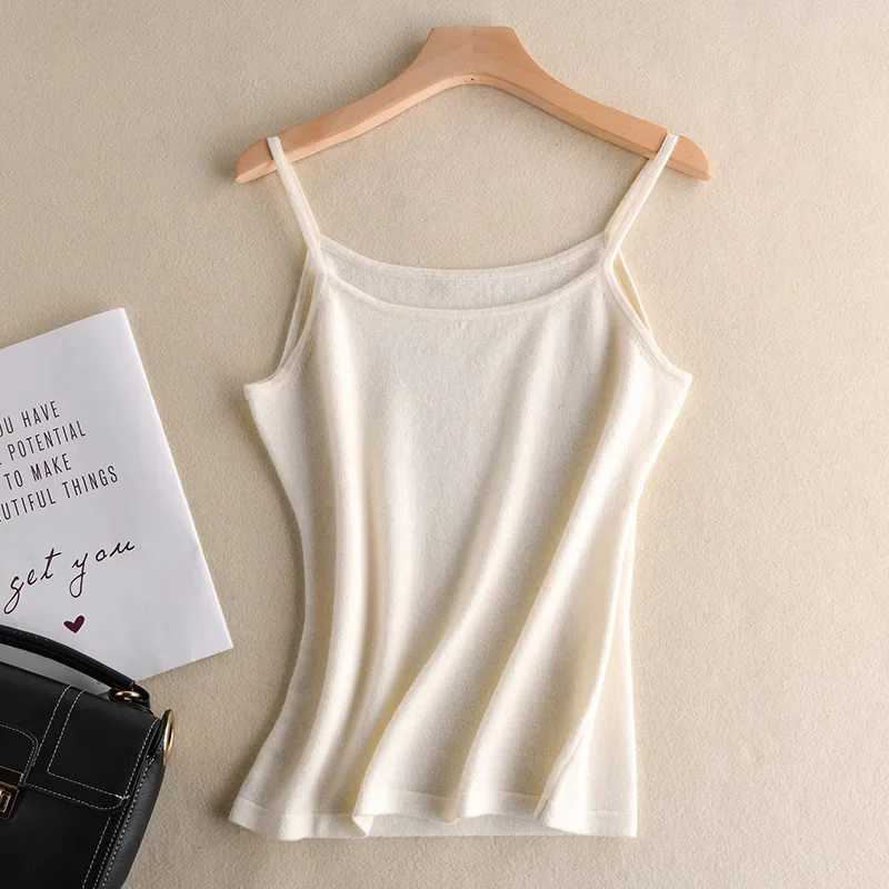 New Cashmere Camisole Wool Knitted Sling Top Cashmere Inner and Outer Wearing Solid Color Wool Inner Top M250513