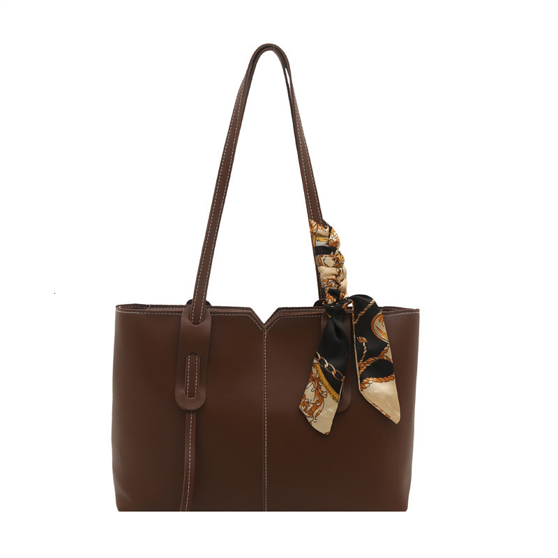 Fashion Splicing Handheld Tote Women's 2025 Summer New Style Silk Scarf Light Luxury Shoulder Commuter Underarm Bag