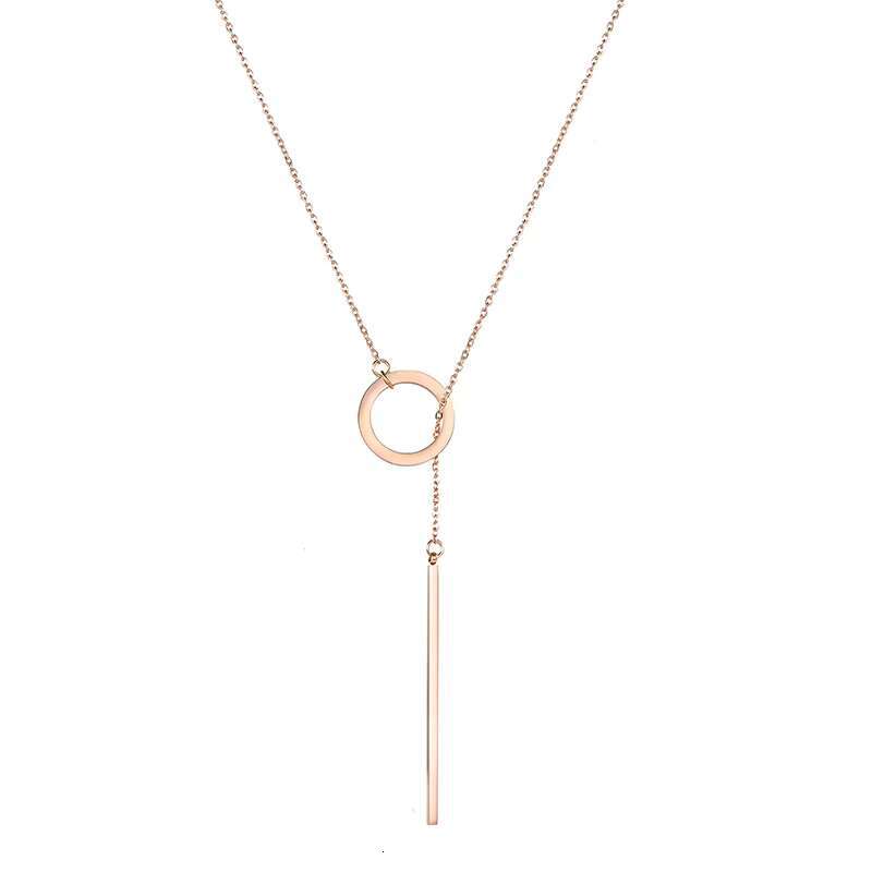 Korean Jewelry Plated 316L Stainless Pendant Female Girl Steel Gold Necklace