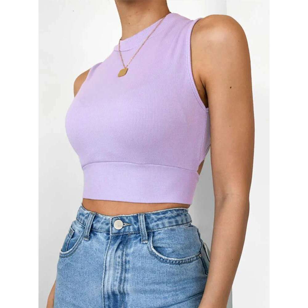 Sexy Backless Women Tank Bandage Slim Crop Summer 2025 Casual Streetwear Tops Solid Cotton Soft Criss Cross Top