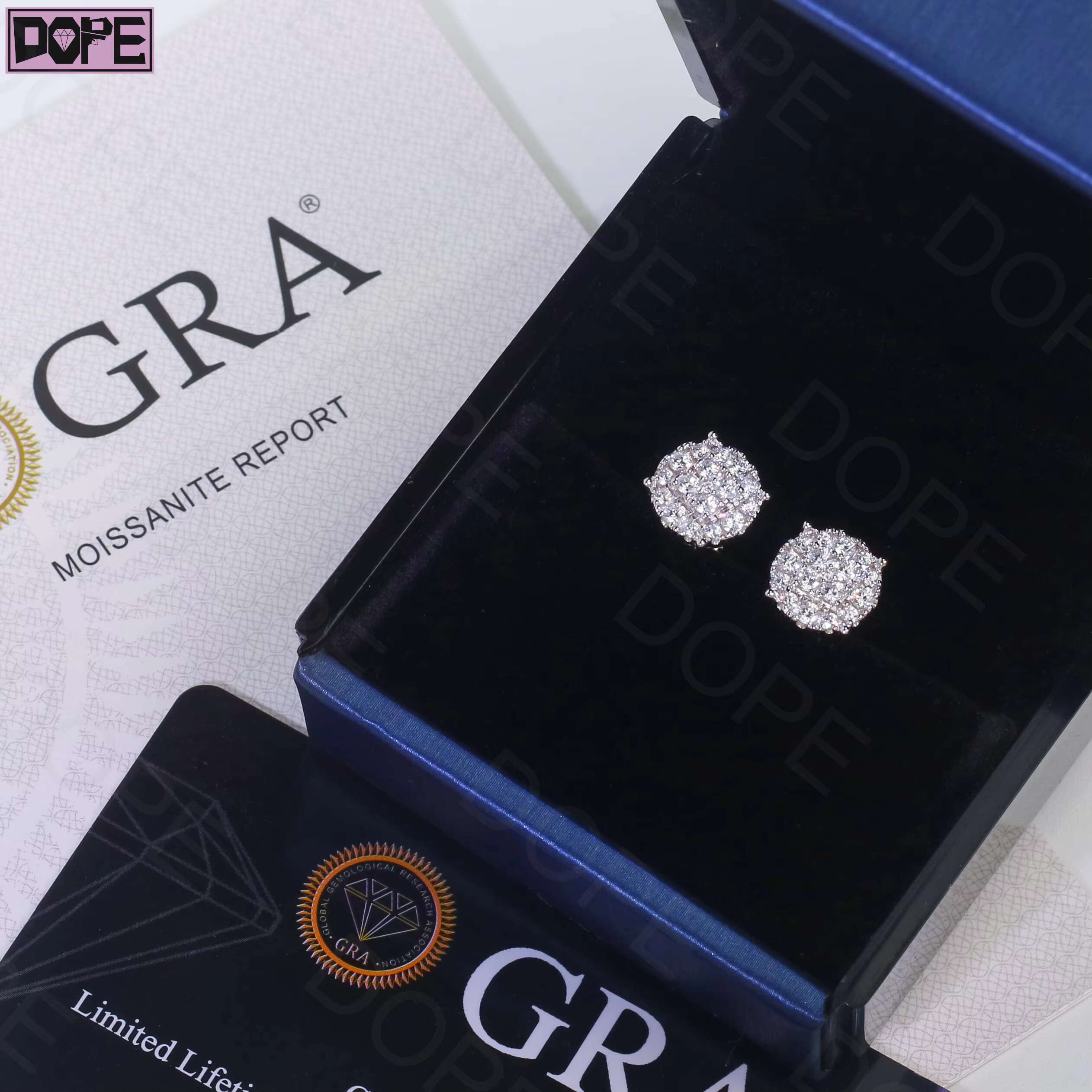 Popular Earring Iced Out 925 Silver Hiphop Custom Cluster Stud Earring Sparkling VVS Moissanite Earring