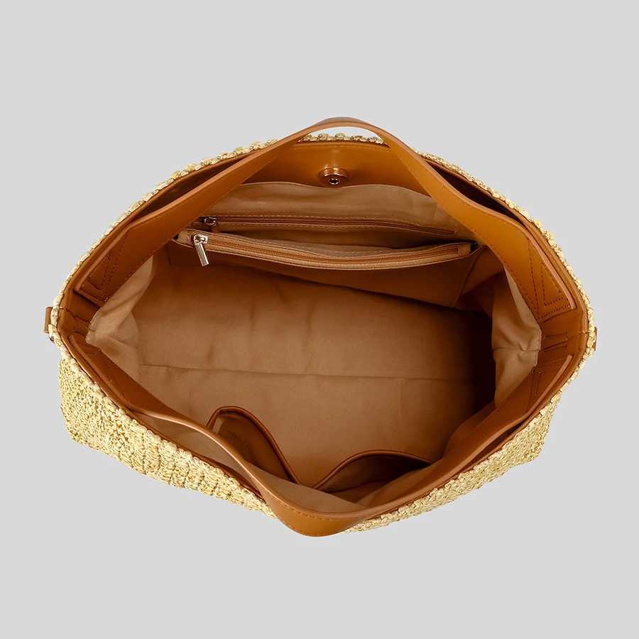 Fashion Letters Straw Women Handbags Casual PP Straw Shoulder Crossbody Bags Summer Beach Large Capacity Tote Bag Holiday 2025 Z250513