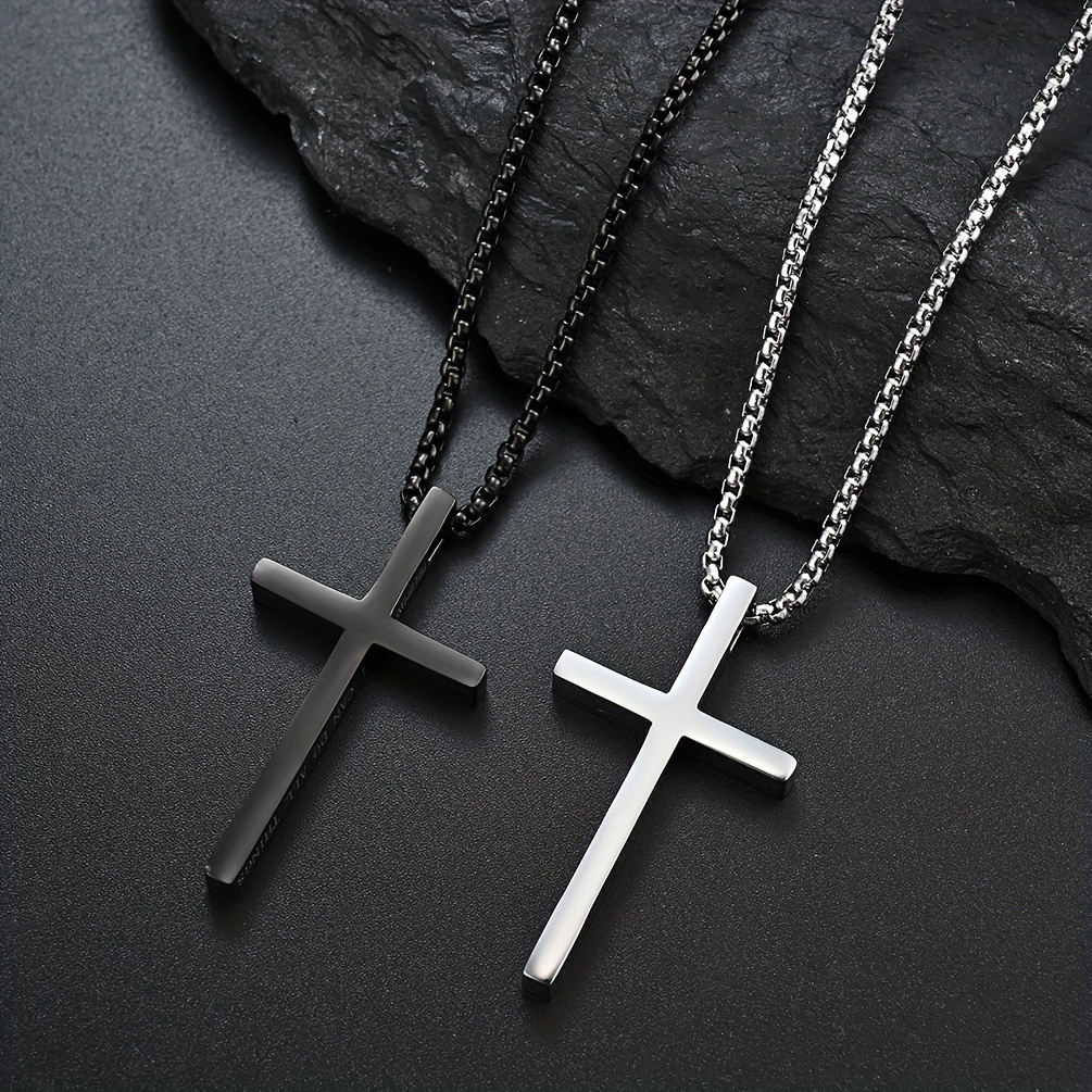 Modern Unisex Cross Design TiSteel Necklace for Everyday Wear - Corrosion-Free