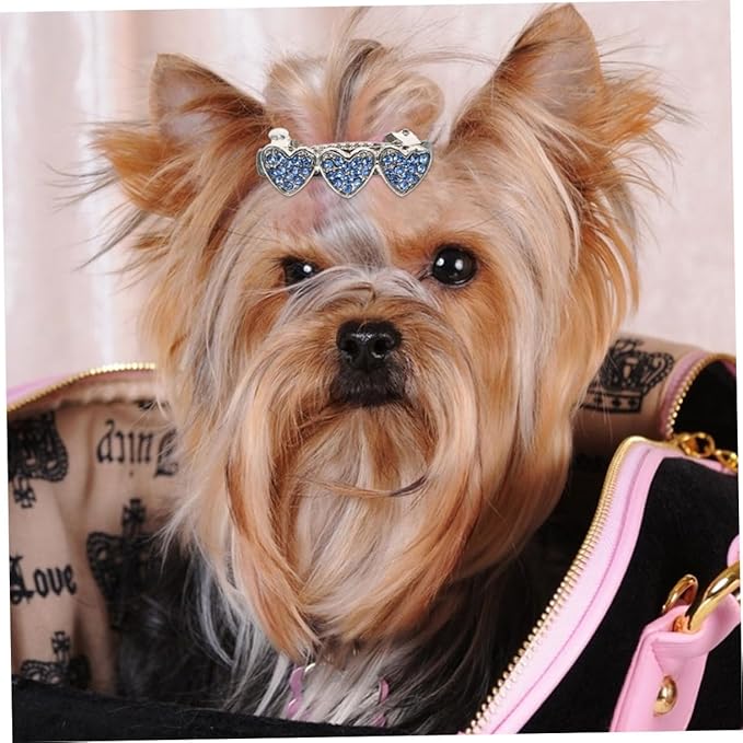 3 Pcs Rhinestone Heart Dog Hair Clips Decorative Bobby Pins for Puppies Durable Pet Accessories Elegant Hairpins for Dogs and Cats,Photography Hair Pr