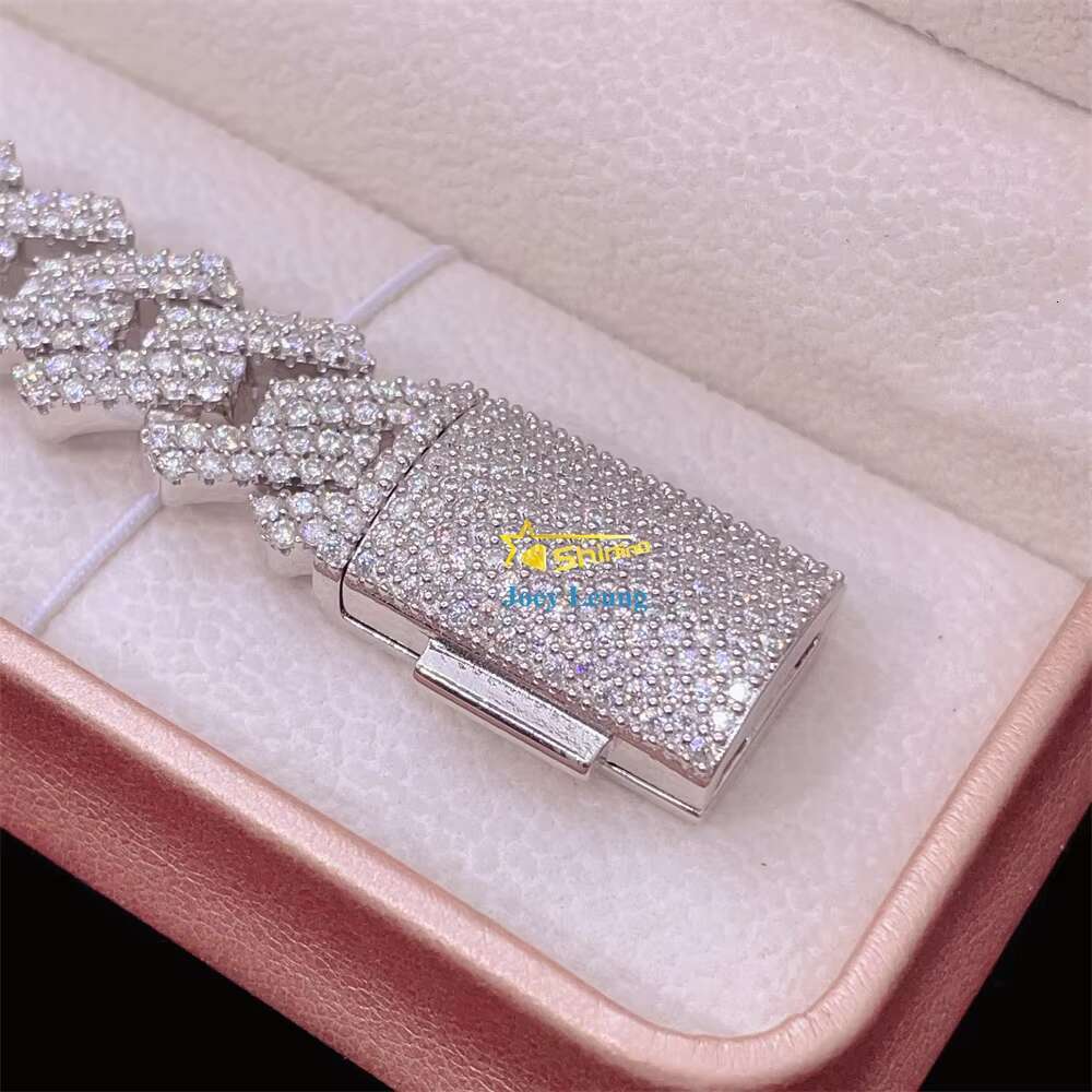 925 Sterling Silver Gold Plated VVS Moissanite Diamond Custom 15MM Iced Out Cuban Bracelet