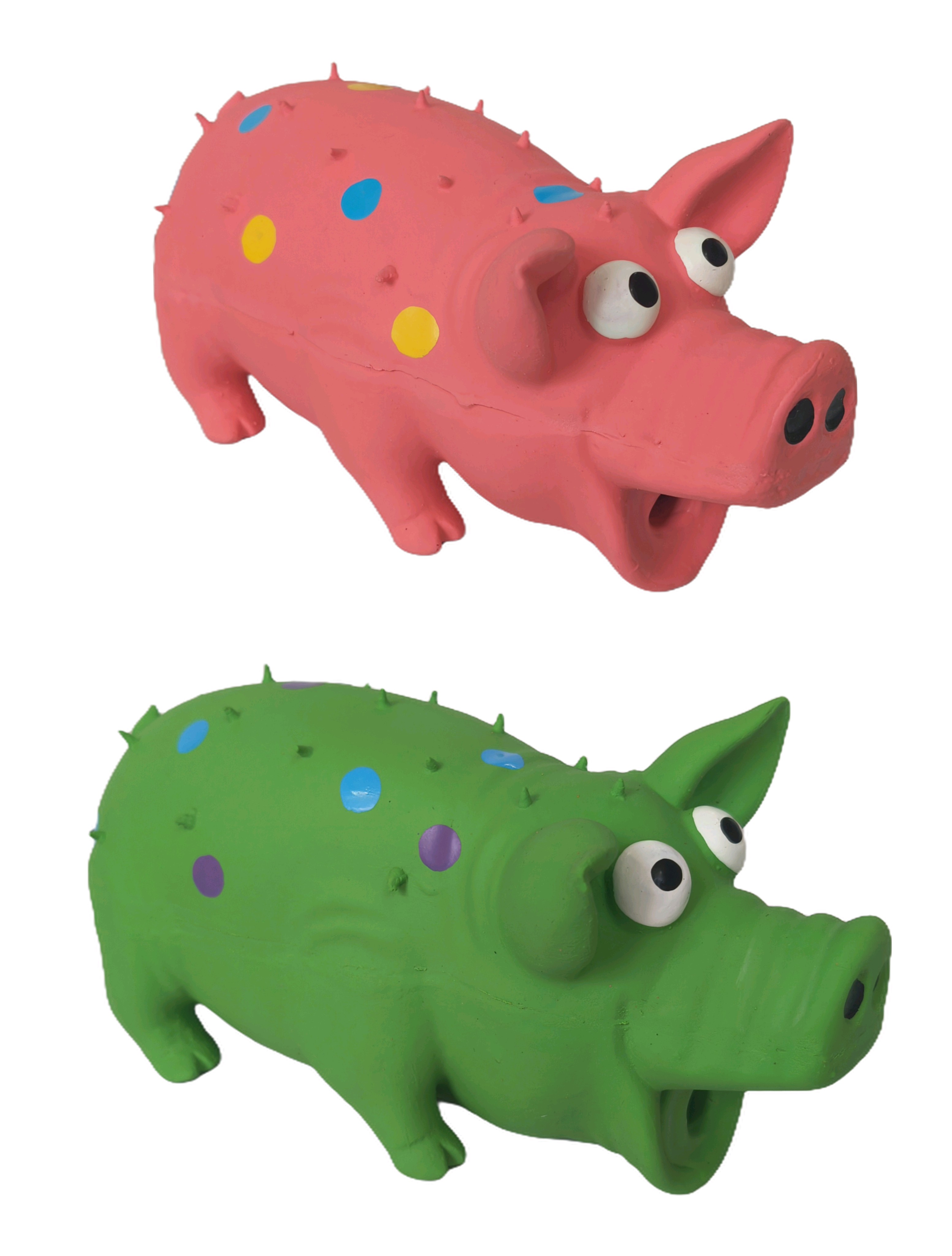 Latex Thorn Pig Sound Toy Cross-Border Hot-Selling Durable Rubber Chew-Resistant Dog Toy Filled Cotton for Pets and Cats 2pcs/Pack