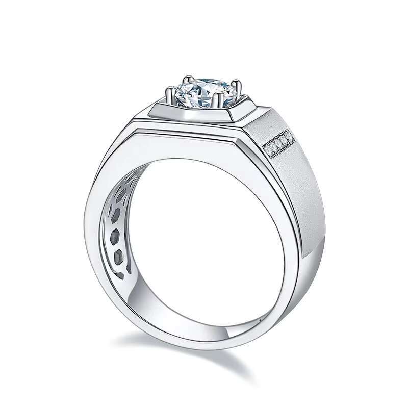 Hot Selling 9 Ct S925 Sterling Silver Mens Ring Colorful Moissanite with Temperament Gift