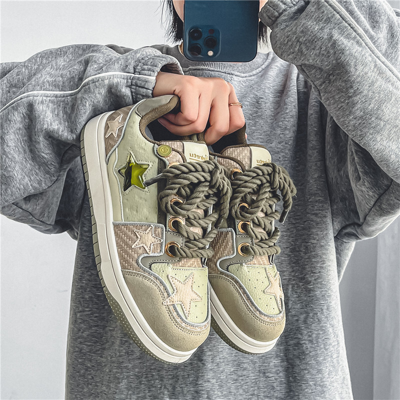 Star Board Shoes China Chic New Tea Design Versatile Casual Shoes Men And Women Couples Low Top Thick Bottom Tide Ddmysaturn