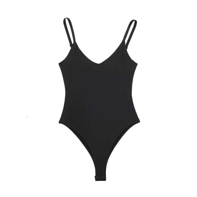 TRAF 2025 Black Body Strappy Sleeveless Bodysuit Women Bodycon Backless Sexy bodysiuts Woman Lingerie Summer Overalls