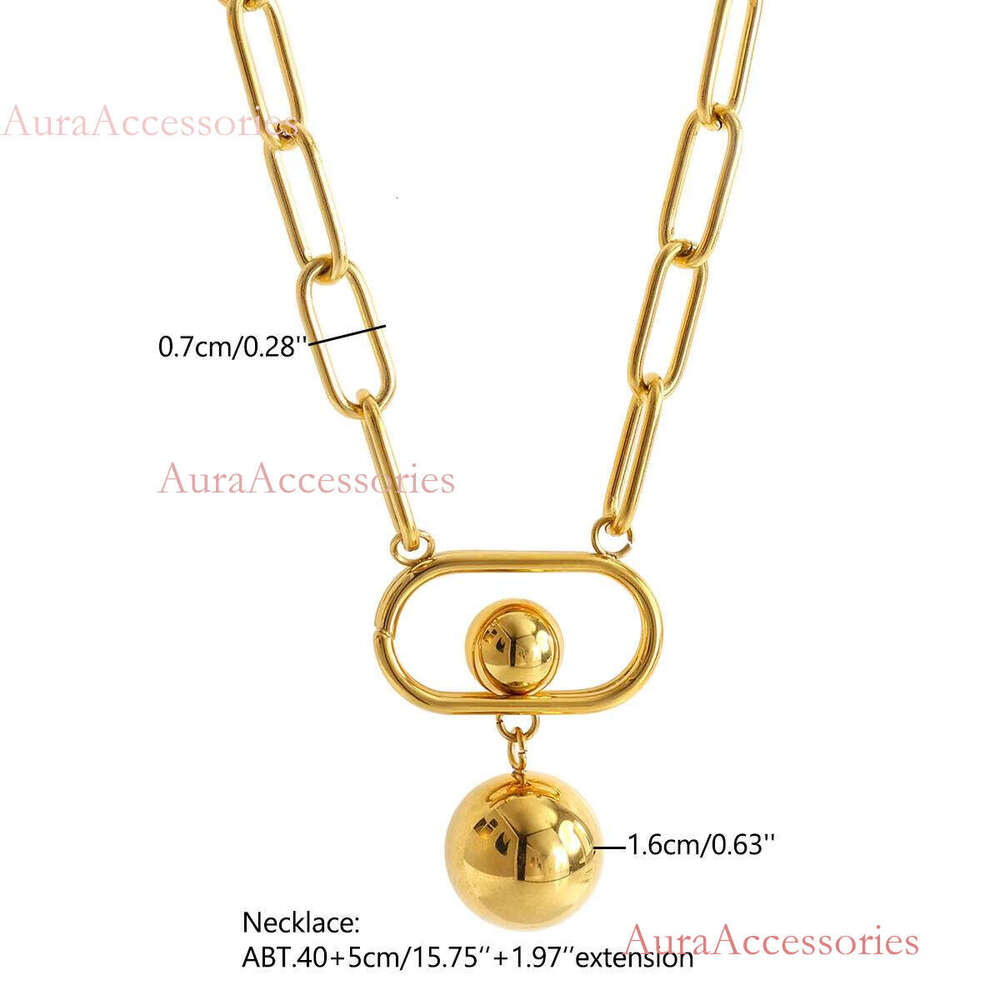 Gold Plated Anxiety Paperclip Chain Waterproof Tarnish Free Stainless Steel Unique Chunky Necklace Earrings