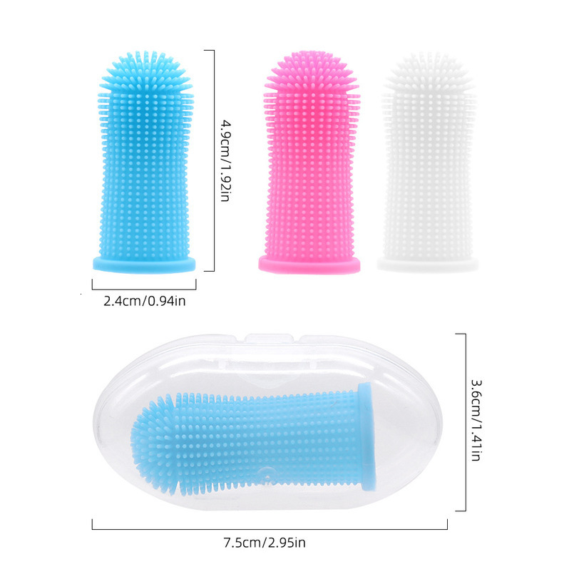 Pet Teeth Cleaning Silicone Finger Set Toothbrush Dog And Cat Gingival Care Soft Brush Supplies