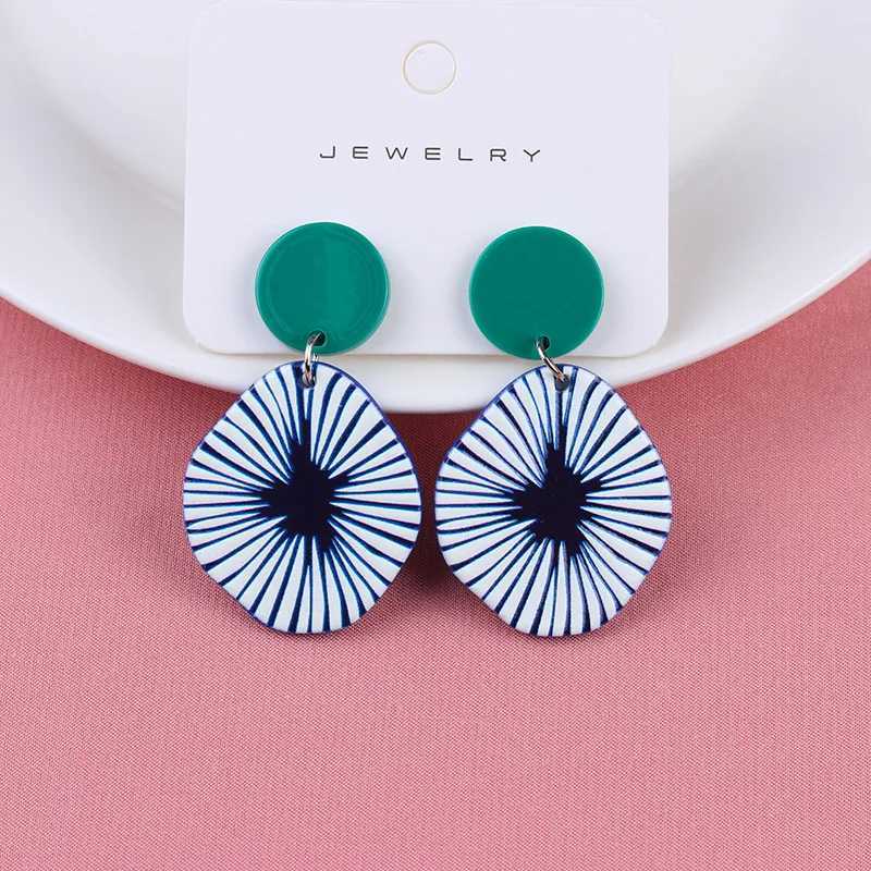 Acrylic Resin Korean Geometric Earrings Simple Round Square Triangle Drop Dangle Earrings for Women Girl Party Jewelry Y250510
