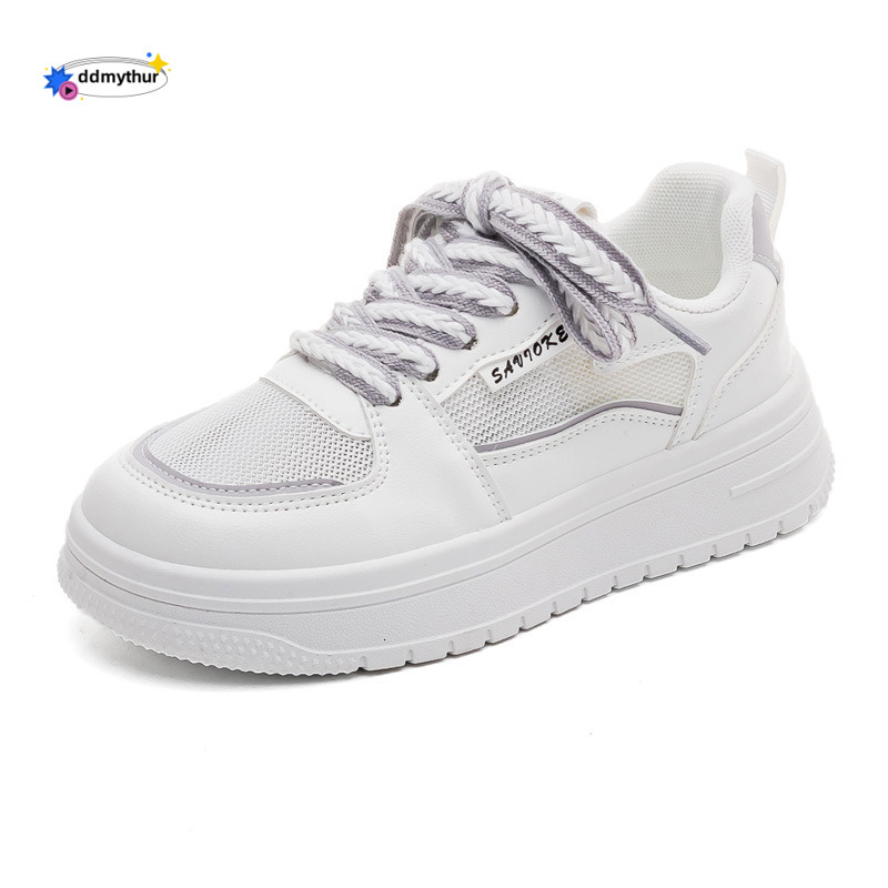 2025 Spring and Summer Mesh Breathable White Women's New Student Versatile Sports Board Shoes ddmythur