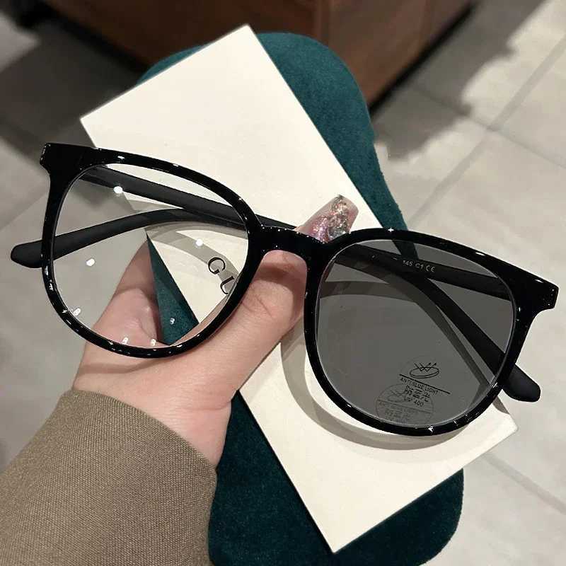 Ladies Intelligent Photochromic Minus Diopter Glasses Outdoor Color Changing Sunglasses Trendy Myopia Prescription Eyeglasses W250513