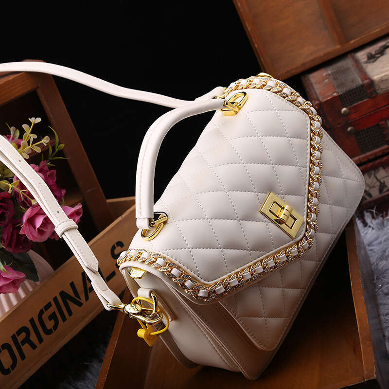 Counter genuine leather for women Korean version new fashion and high end sense one shoulder crossbody versatile large bag