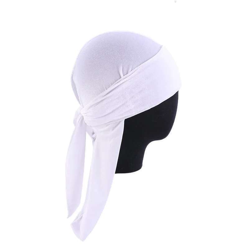 New Unisex Veet Durags Bandana Turban Hat Men Women Breathable Long Tail Pirate Hats Cap Hip Hop Headband