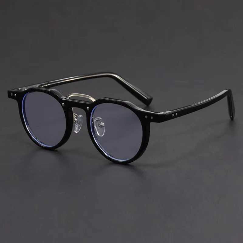 Retro Anti Blue Light Reading Glasses Women Men Round Myopia Glasses in Trend Retro Prescription Eyeglasses Photochromic Lens +1 W250513