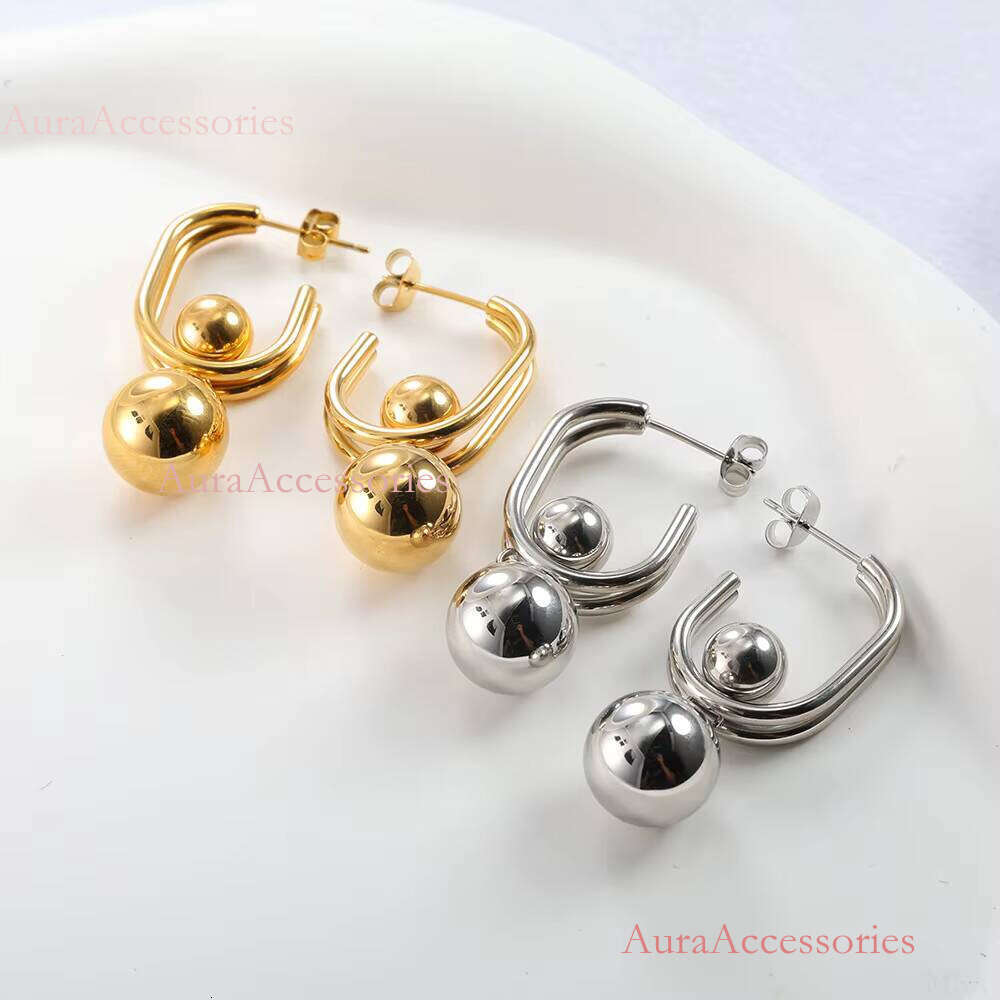 Gold Plated Anxiety Paperclip Chain Waterproof Tarnish Free Stainless Steel Unique Chunky Necklace Earrings