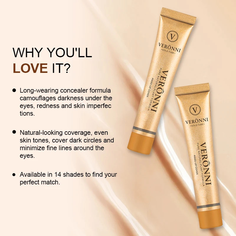 Long-lasting waterproof and sweatproof concealer with natural nude Maquiagem Liquid Concealer Beauty Face Cosmetics Makeup Base 250512