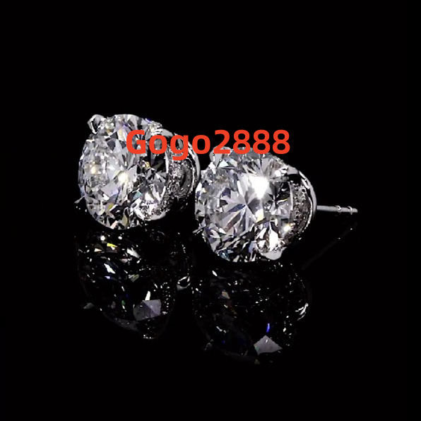 Factory Price Moissanite Stud Earrings Hiphop 925 Sterling Silver 6.5mm VVS Iced Out Moissanite Earrings