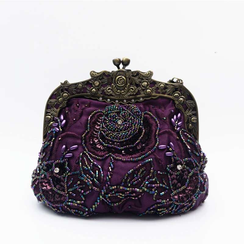 Designer Bag 2025 Retro Handbag Versatile Dinner Hanfu Qipao Oblique Cross Ethnic Style Women's Handmade Dress Bag Luxury Bag