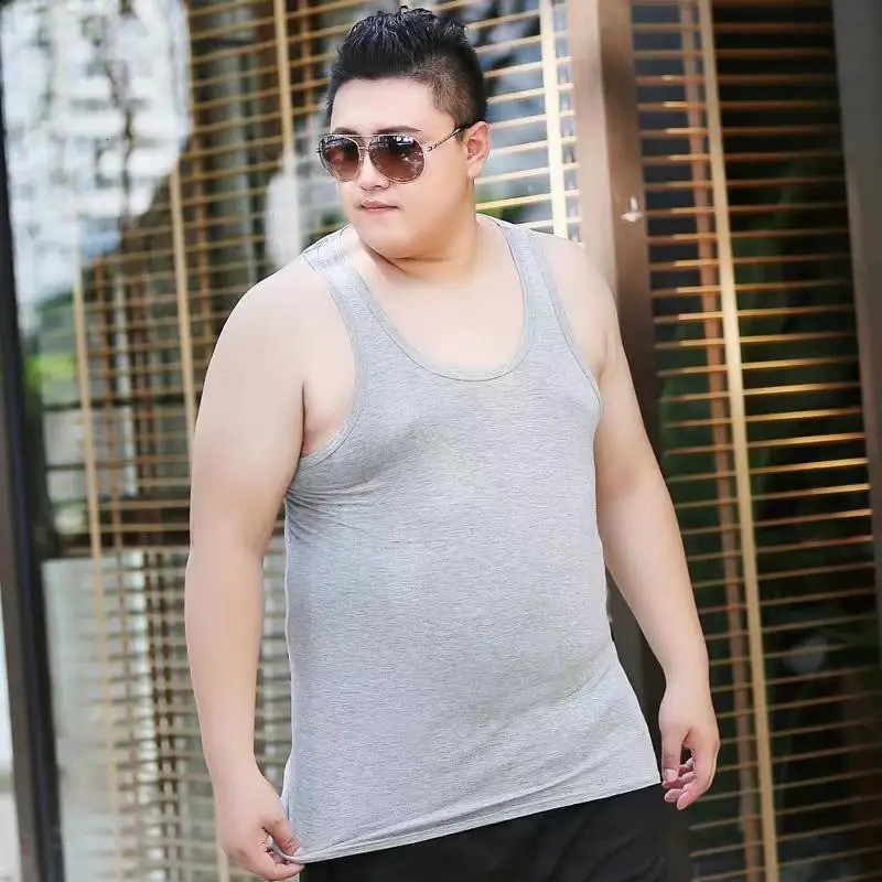 Two pieces Cotton Big Size Summer men clothing Tank Tops L-6XL Singlets Sleeveless fitness vest Bodybuilding Breathable t shirt 250513