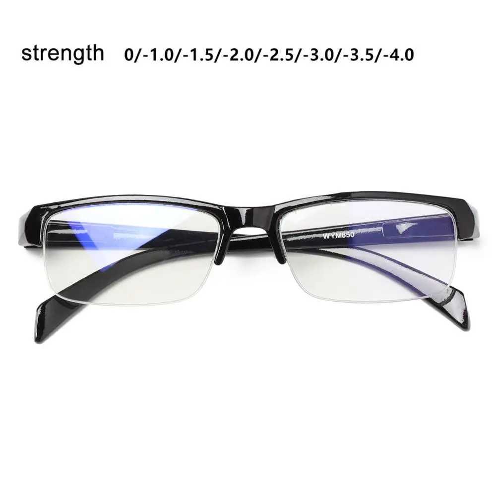 Unisex Myopia Glasses Women Men High Quality Half Frame Prescription Eyeglasses Black Frames Diopter W250513