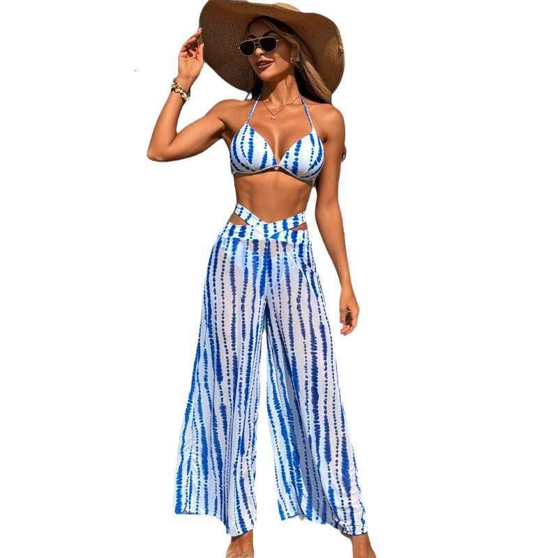 European and American adult women's hot spring three piece set swimwear bikini swimsuit 2025 new style chic elegant clothing