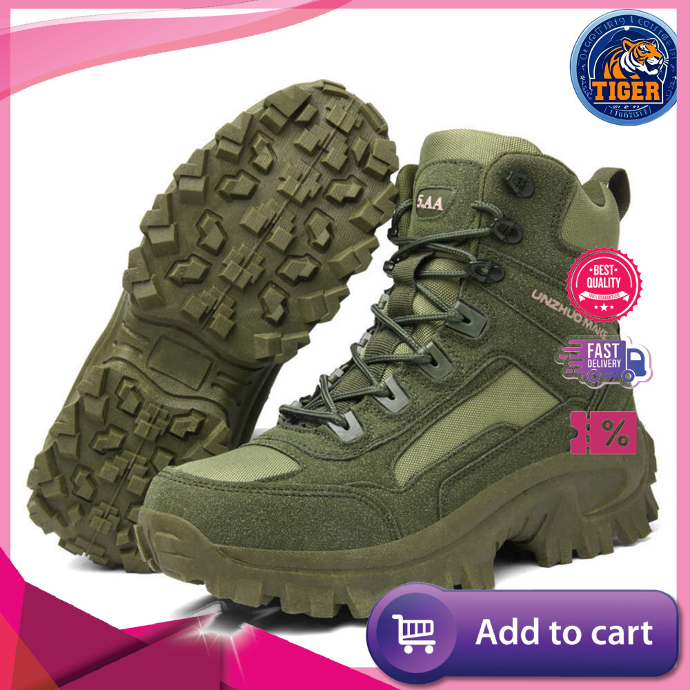 Ddmytiger Mens Tactical Army Military Desert Waterproof Ankle New Men Outdoor Combat Boots Work Safety Hiking Shoes Outdoor Shoes