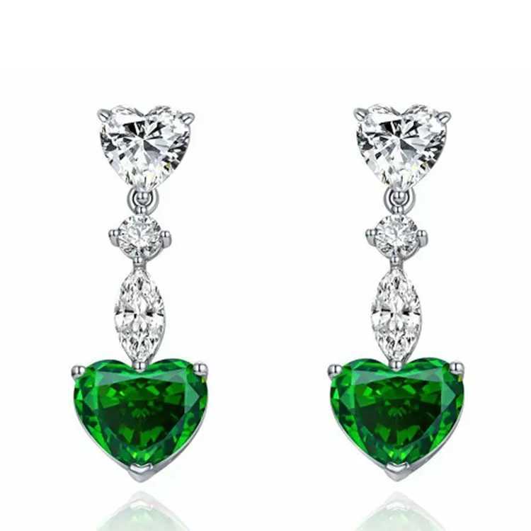 Fashion Jewelry Ladies Blue White Water Drop Shaped Crystal Rhinestone Zircon Metal Dangle Earring for Women Party Jewelry Y250510