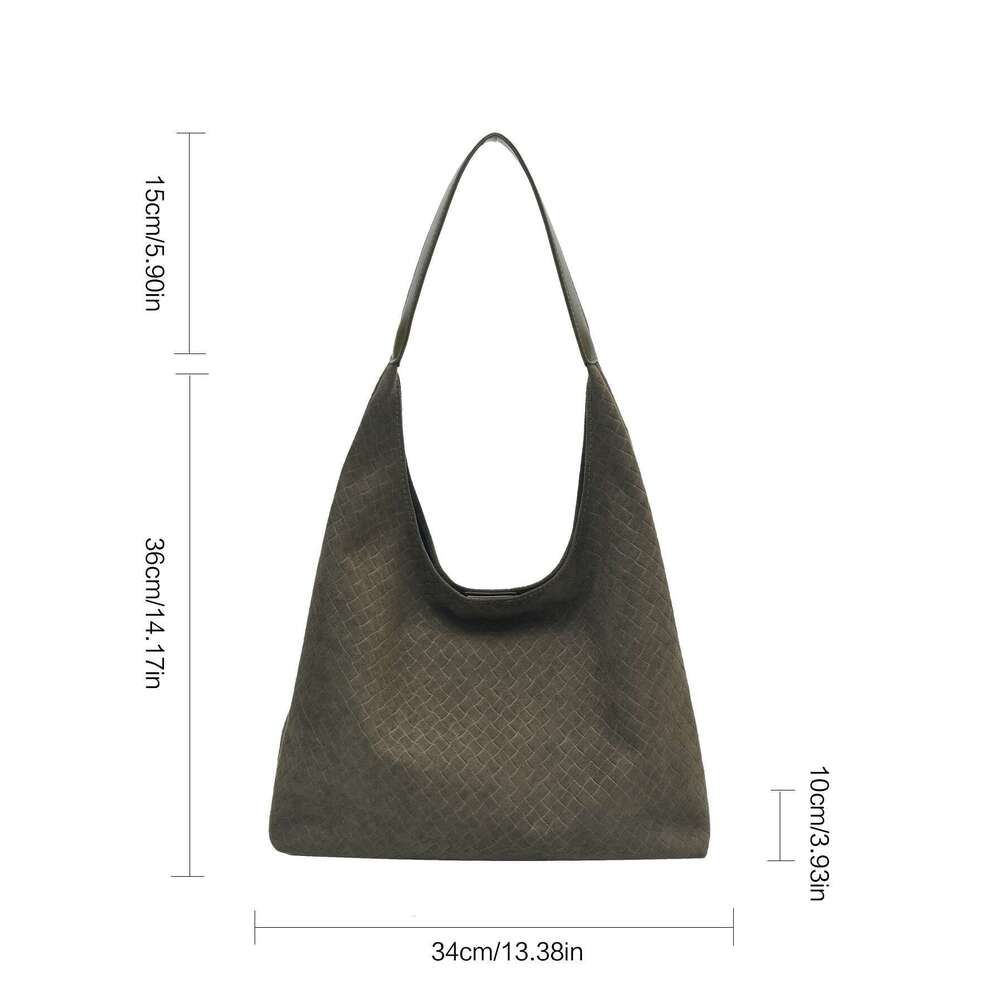 Large-capacity soft-faced woven female serpentine lazy style shoulder small tot bag