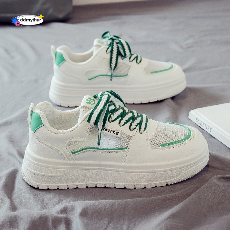 2025 Spring and Summer Mesh Breathable White Women's New Student Versatile Sports Board Shoes ddmythur