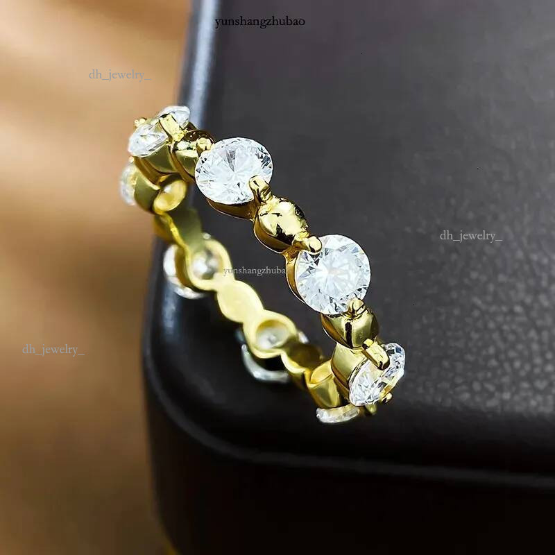 14K Gold Moissanite Dia Ring 100% Sterg Sier Party Wedding Band Rings for Women Men Engagement Jewelry Gift