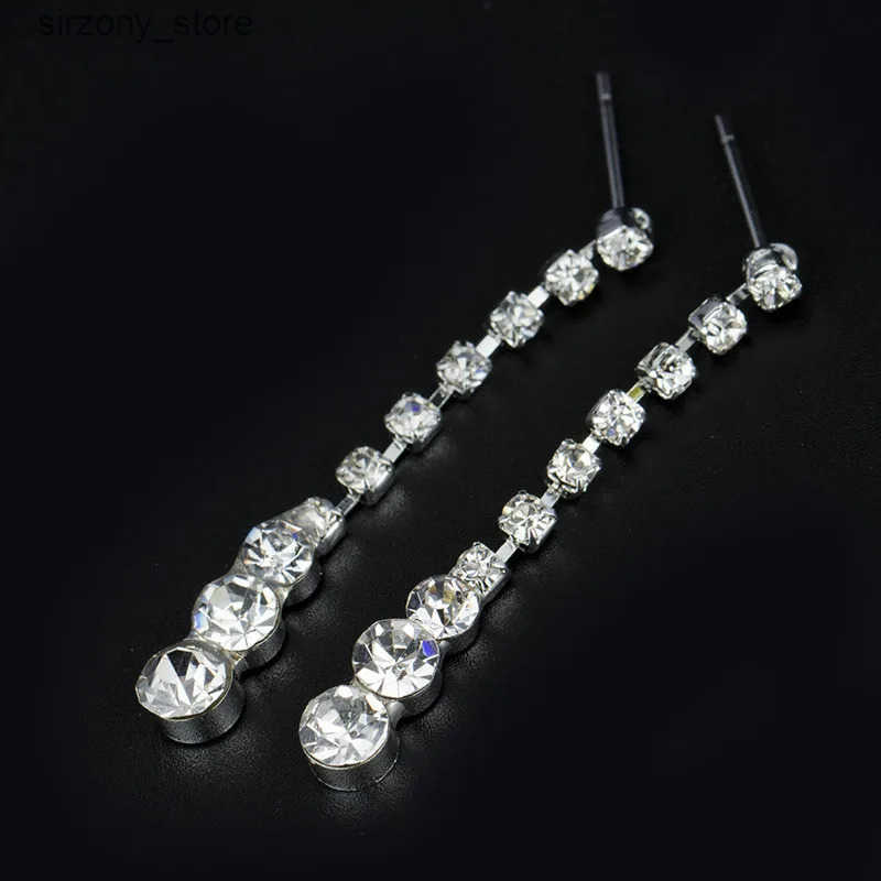 Fashion Drop Crystal Jewelry Set Rhinestone Necklace Earrings Jewelry Set for Bridal Bridesmaid Wedding Clothing Accessories z250513ZUTU