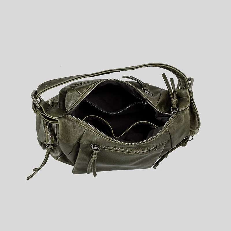 Vintage Armpit For Punk Women Handbags Retro Washed Pu Leather Shoulder Crossbody Bags Y2k Small Motorcycle Bag 2024