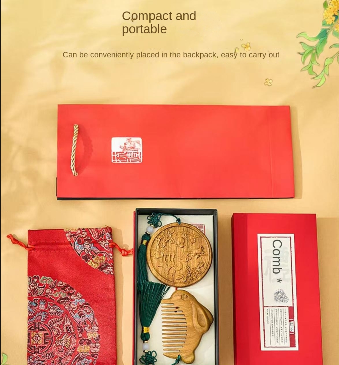 Traditional Asian-Inspired Beauty Tools Jade Rabbit Dual Function Combination of Brush and Reflection X250928