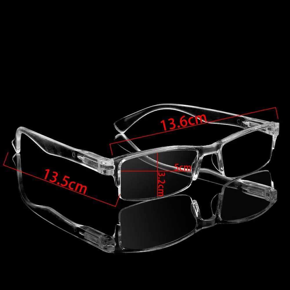 Vintage Transparent Silver Resin Lens Plastic Resin Lens Frame Flat Mirror Eyewear Presbyopic Glasses Reading Glasses W250513
