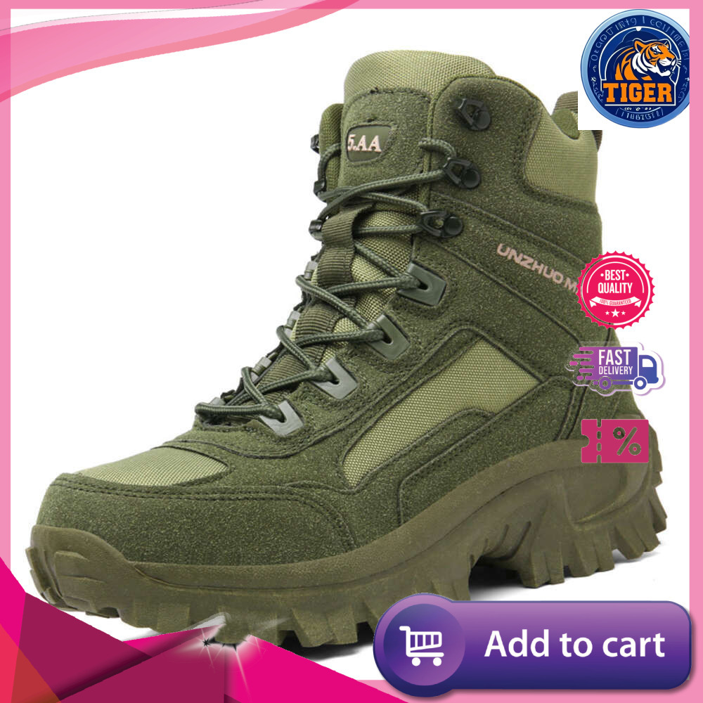 Ddmytiger Mens Tactical Army Military Desert Waterproof Ankle New Men Outdoor Combat Boots Work Safety Hiking Shoes Outdoor Shoes