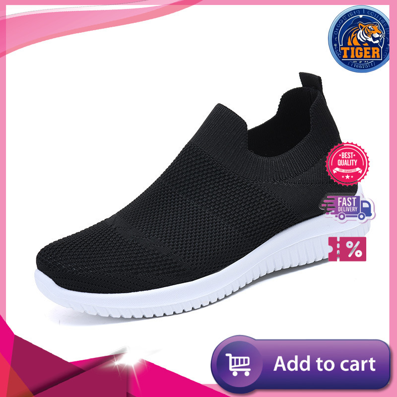 Ddmytiger One Step Women S Mom Summer Flying Weave Breathable Single Lightweight Soft Sole Elderly Mesh Sports Shoes Outdoor Shoes