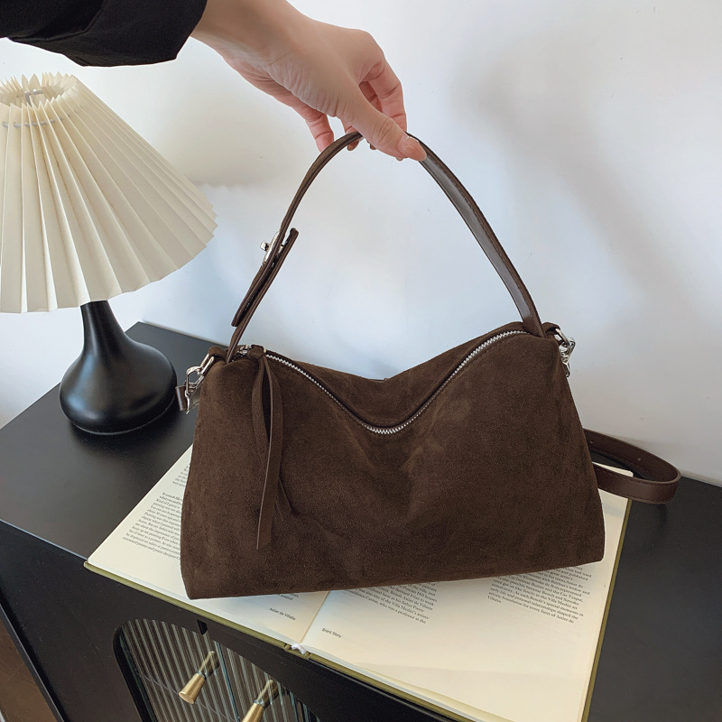 New matte leather underarm bag women's soft bag shoulder handbag bag large capacity oblique span bag