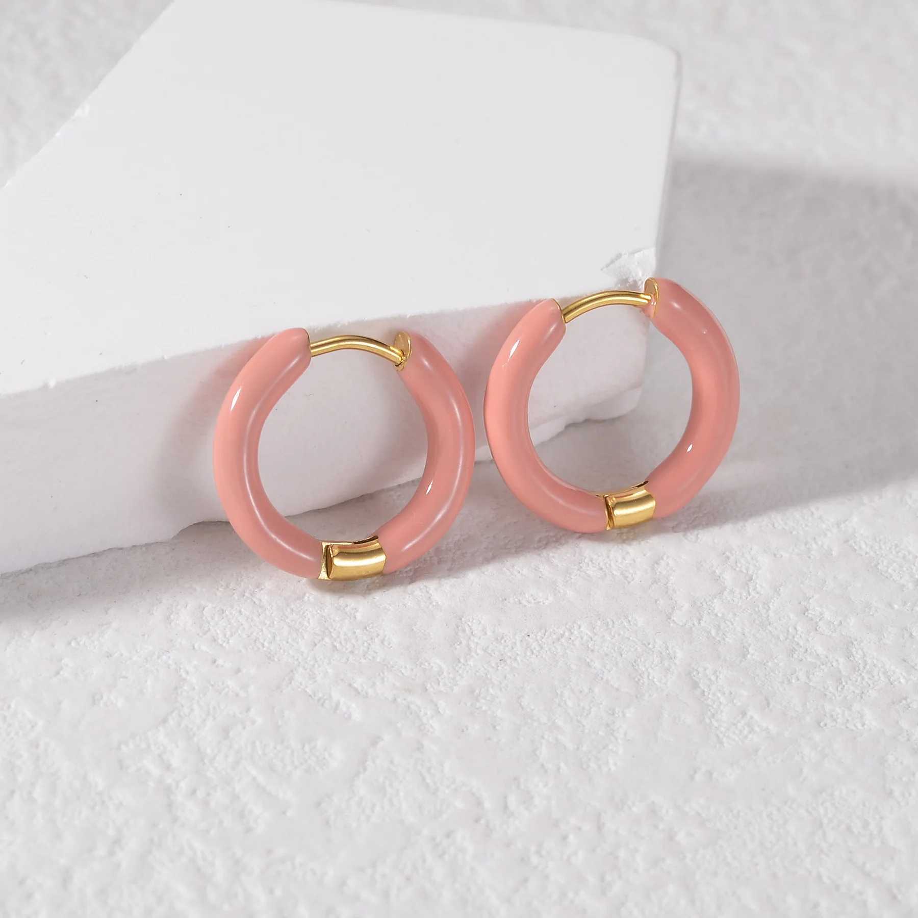 Summer Fresh Candy Colored Round Ear Rings For Women Simple Japanese Style Earrings Fashion Sweet Girl Jewelry Accessories Gifts Y250510