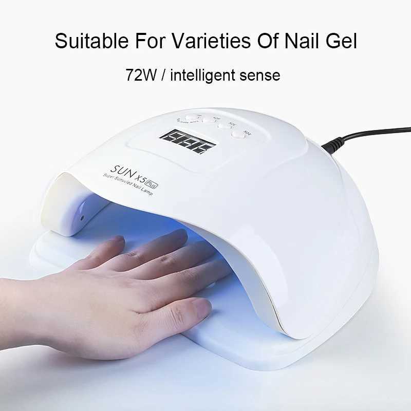 72W SUN X5 PLUS UV LED Lamp 0s/30s/60s/99s Timer Nail Dryer Gel Nail UV LED Dryer Nail Drying Lamp For Nail Gel Care Tool W250513