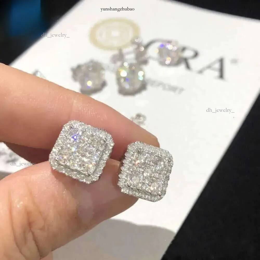 Custom Fashion Finey Jewelry Sterg Sier Earrings Ice Out Vvs Moissanite Dia Earring for Woman