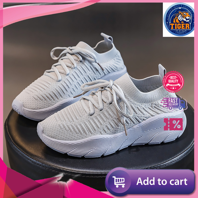 Ddmytiger Spring Summer Flyknit Running Sports Leisure Shoes Breathable Men S And Women Low Cut Socks F Outdoor Shoes
