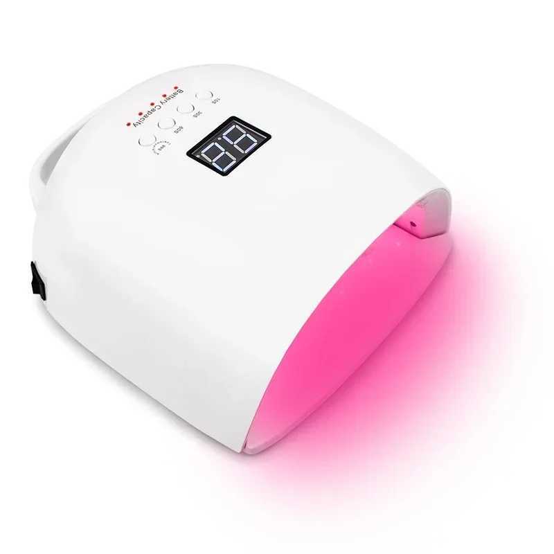 86W Lamp for Manicure Rechargeable Cordless Sun UV LED Lamp Nail Dryer For Curing All Gels 52 LEDs Light with LCD Timer Sensor W250513
