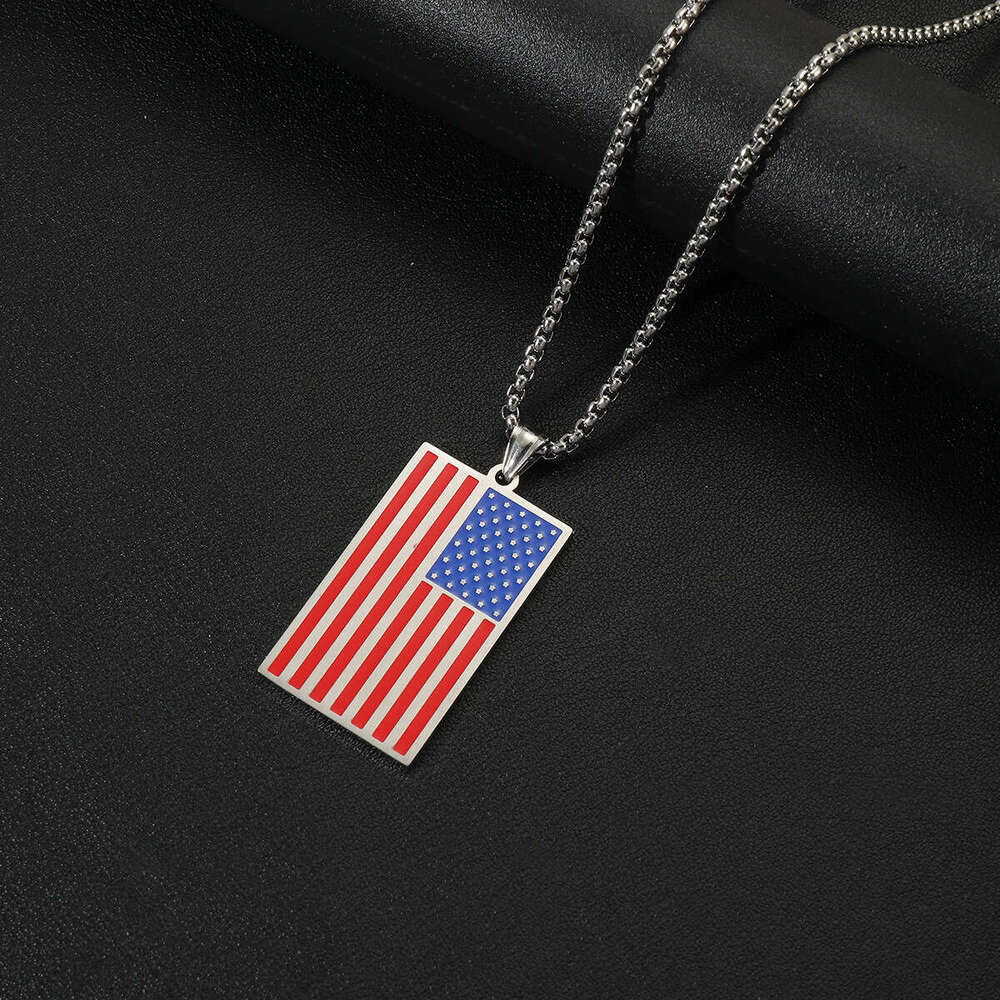 New American - Inspired Stainless Steel Necklace Sets for Men and Women for Independence Day and Weddings